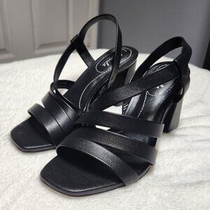 Life Stride Black Strappy Heels